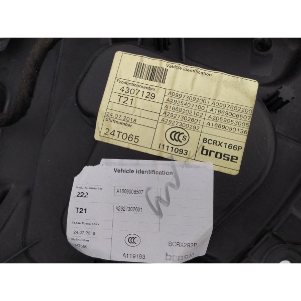 Máquina Vidro Traseira Direita Mercedes Benz Gle 43 2019