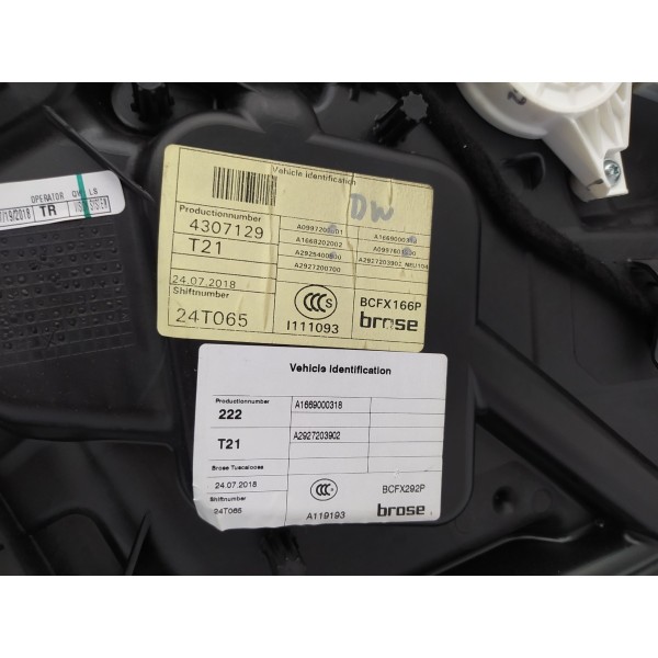 Máquina Vidro Dianteiro Esquerdo Mercedes Benz Gle 43 2019