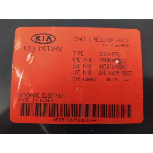 Módulo Conforto Kia Sportage 2010 2011 O0750023f0