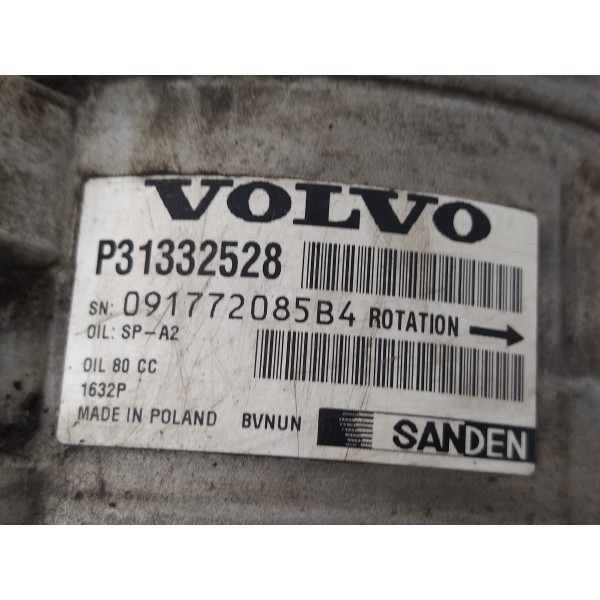 Compressor Ar Condicionado Volvo S60 T5 2.0 2016 31332528